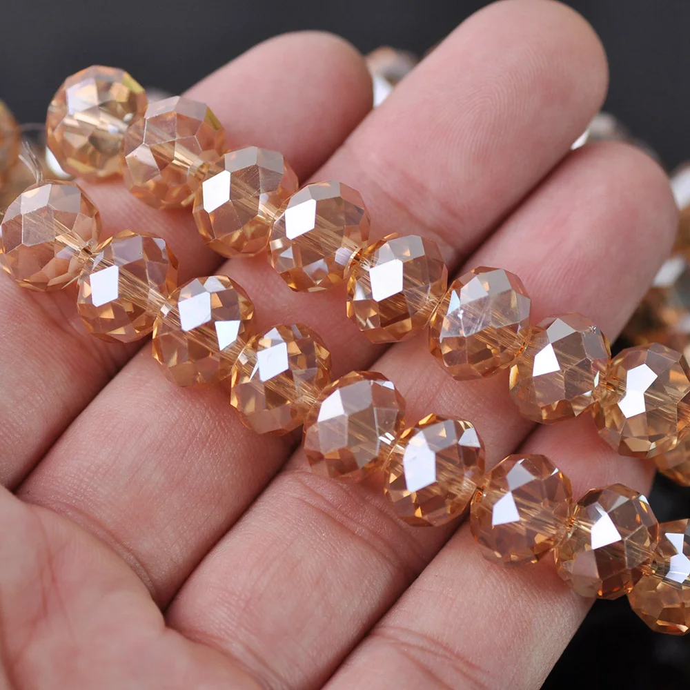 

Light Gold Color Rondelle Faceted Czech Crystal Glass 3mm 4mm 6mm 8mm 10/12/14/16/18mm Loose Spacer Beads for Jewelry Making DIY