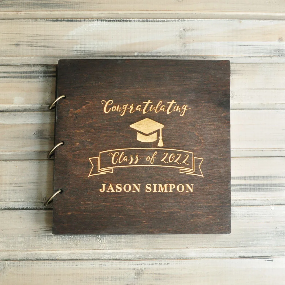 

Custom 2022 Graduation Photo Album Personalized Photograph Album with Black Page Gift for Grad College Album Graduation Gift