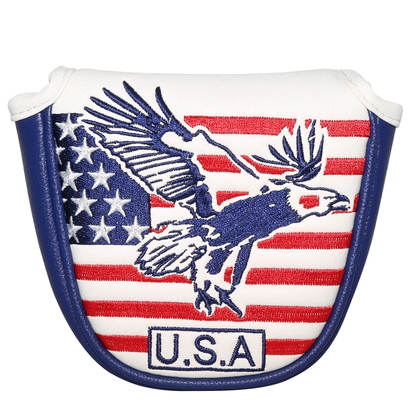 

Mallet Putter Cover Headcover Magnetic, Golf Club Head Cover Protective Thick Synthetic Leather Easy on Off Golf Club Covers