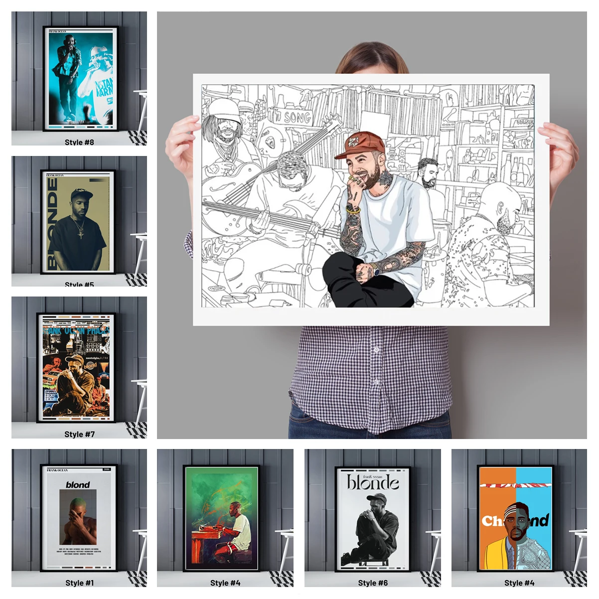 

Постер в скандинавском стиле Pop Frank блонд Рок Хип-хоп Миллер комикс музыкальный альбом винтажное искусство стены кавайный Декор для комнаты