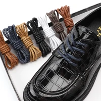 1 pair round shoelaces waxing waterproof cotton shoe laces used for martin boots casual leather unisex shoelace twist shoe lace