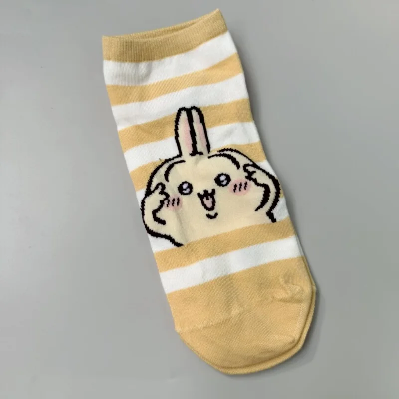 Носки Chiikawa Hachiware Usagi Kawaii с аниме-принтом, полосатые, для взрослых, удобные, милые, сохраняющие тепло, подходят для всех сезонов (art.: 3920db409b41a) - 3920db409b41a