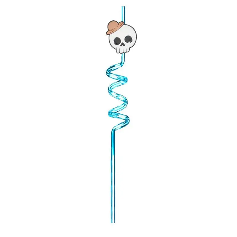 

Beverages Straws Halloween Spooky Skull Straws Reusable Seasonal Decor For Home School Friend's Gathering Halloween Party Themed