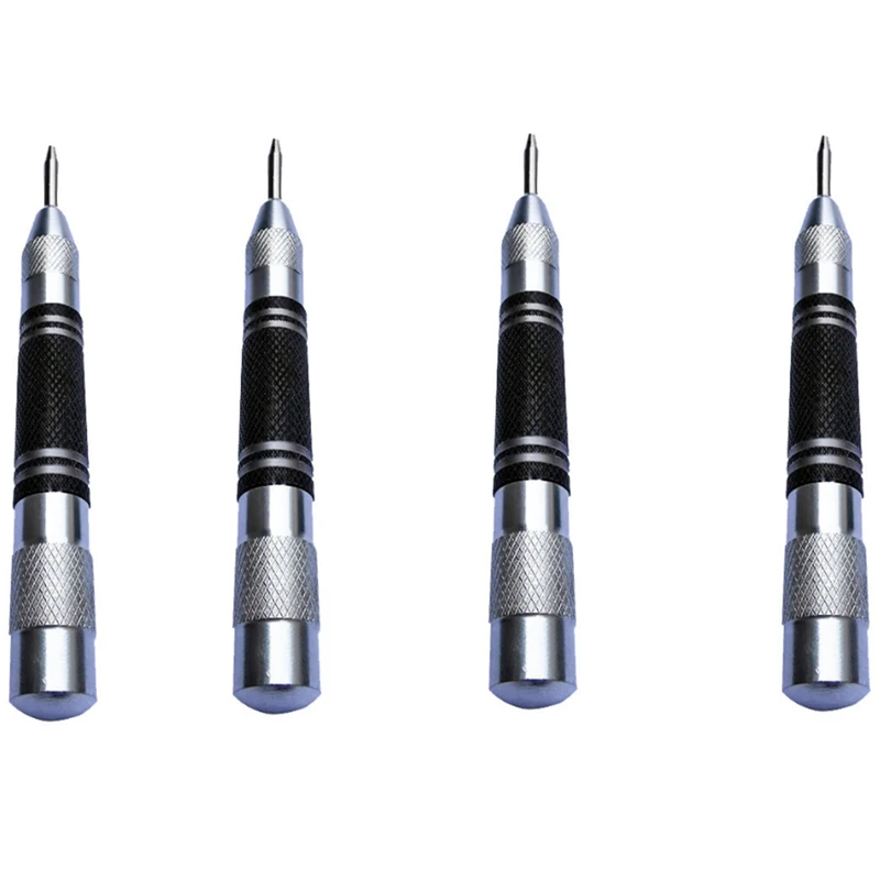 

4Pcs Automatic Center Punch Graffiti Tool With Adjustable Spring Impact Center Mark, Suitable For Metal And Plastic