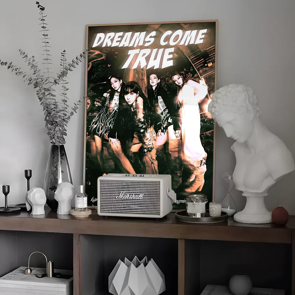 Kpop A-Aespa классические винтажные постеры наклейки для декора комнаты бара кафе