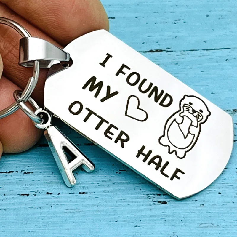 Funny Keychain I Found My Otter Half Couple Keychain Engagement Gift Wedding Gift for Boyfriend Girlfriend