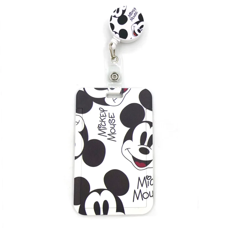 

Mickey Mouse Anime Cute Credit Card Cover Lanyard Bags Badge Reel Student Nurse Exhibition Name Badge Kids Key Ring