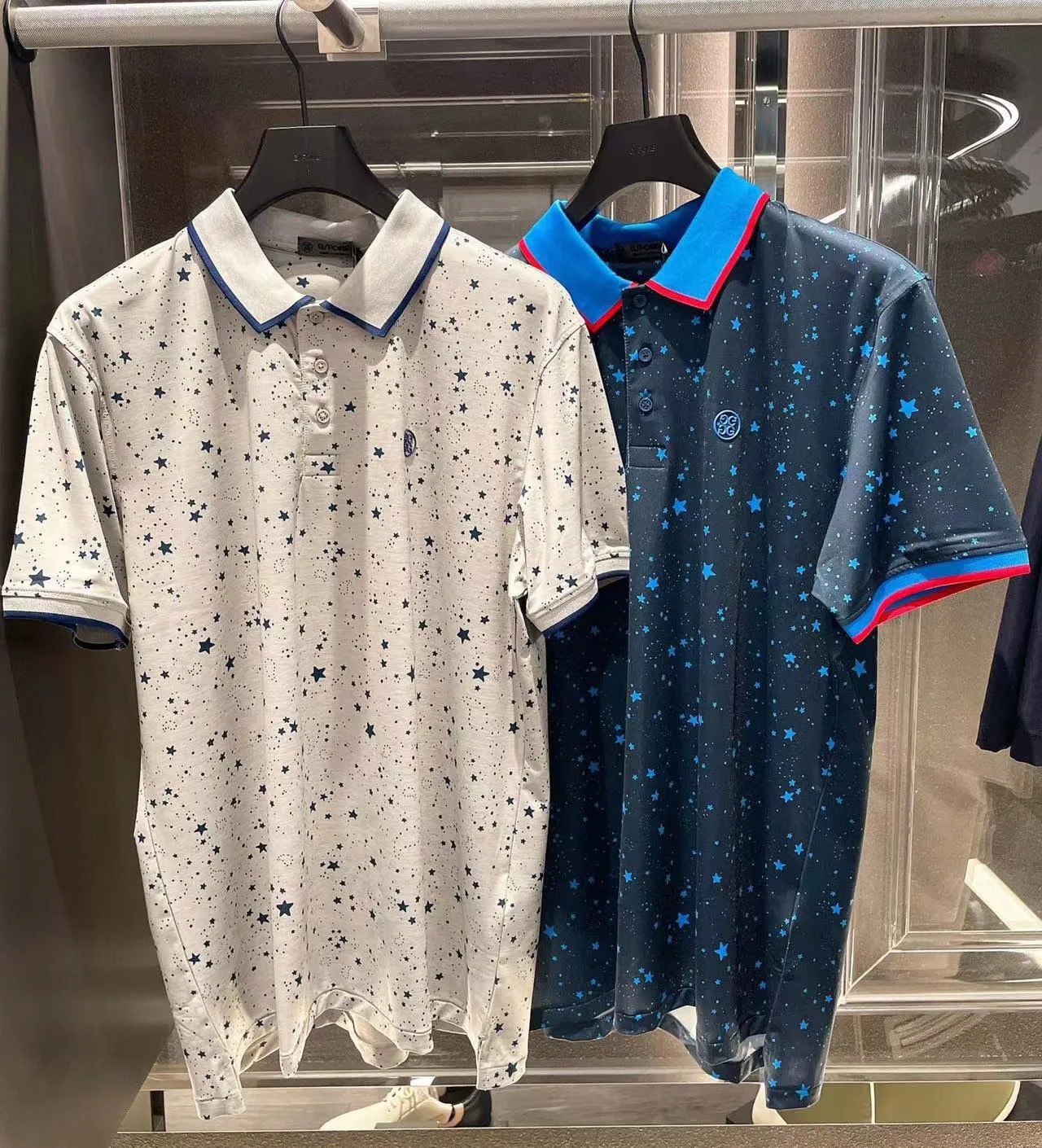 

Spring and summer golf men's short sleeve T - shirt digital star printing upgrade sports function fast - drying fabric high-end
