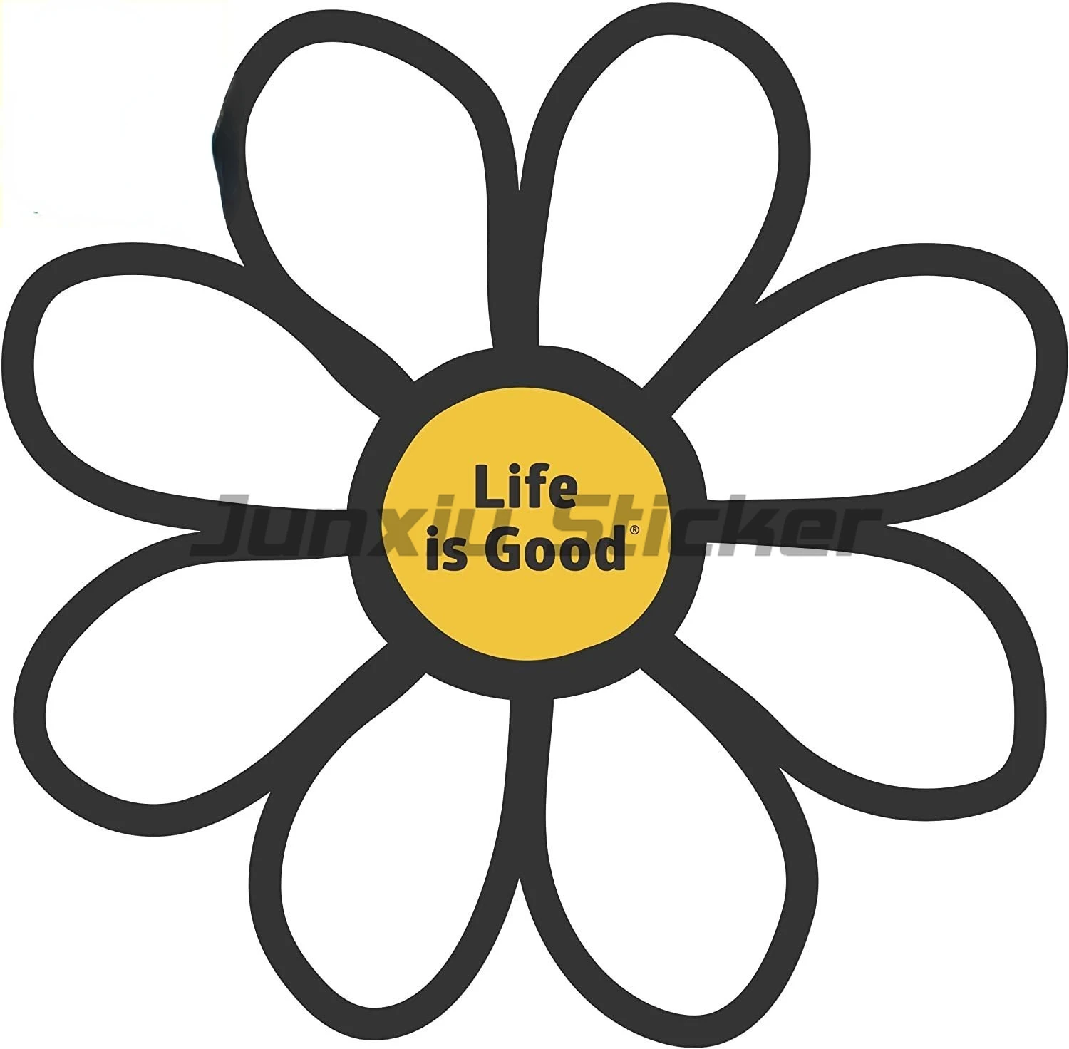 

Cartoon Car Sticker Life Is Good Beautiful Daisy Decal Waterproof Sunscreen PVC Car Stickers Good
