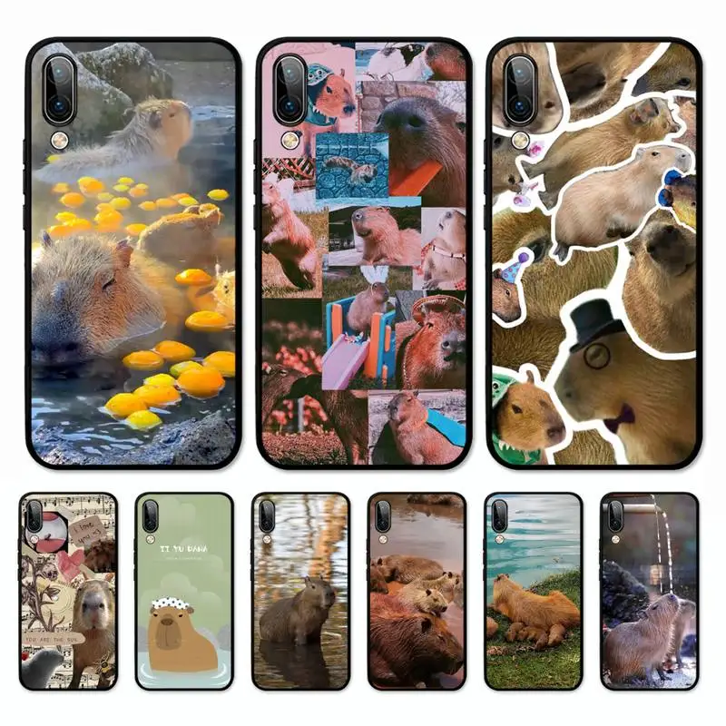 

Animal Funny Capybara Bling Phone Case for Vivo Y91C Y11 17 19 17 67 81 Oppo A9 2020 Realme c3