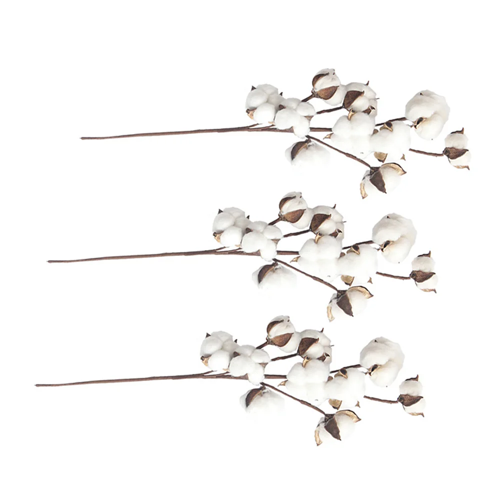 

Farmhouse Style Floral Decorations Artificial Branches 10 Heads Dried Cotton Stems Christmas Supplies