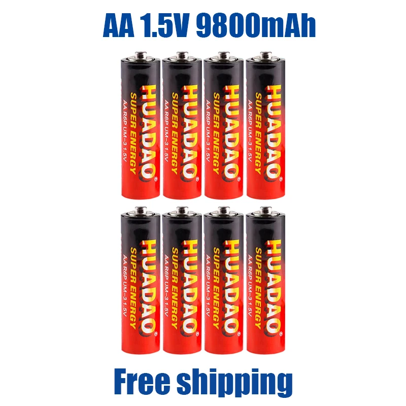 

1.5V AA Battery 9800mAh Rechargeable Alkaline Battery AA for Electric Mouse Microphone Flashlight Small Fan Clock+Free Shipping