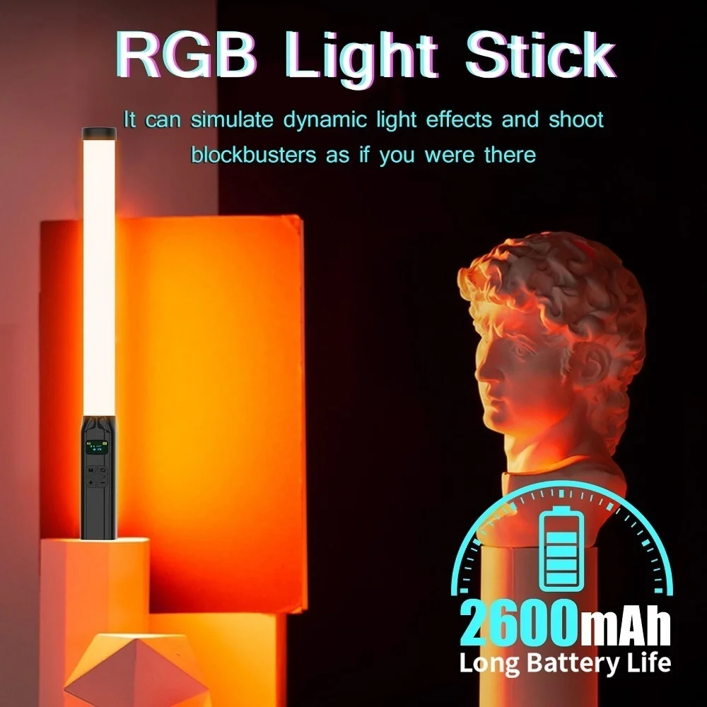 Монопод RGB Video Light 50 см с легким портативным дизайном и диодной лампой для
