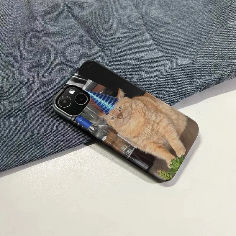 Чехол для телефона Drunken Kitten Orange Cat Cute Art для iPhone 16E 15 14 13 Pro Max 12 Mini 11 Pro, ультратонкий жесткий чехол для ПК (art.: 3920cf17e606c) - 3920cf17e606c