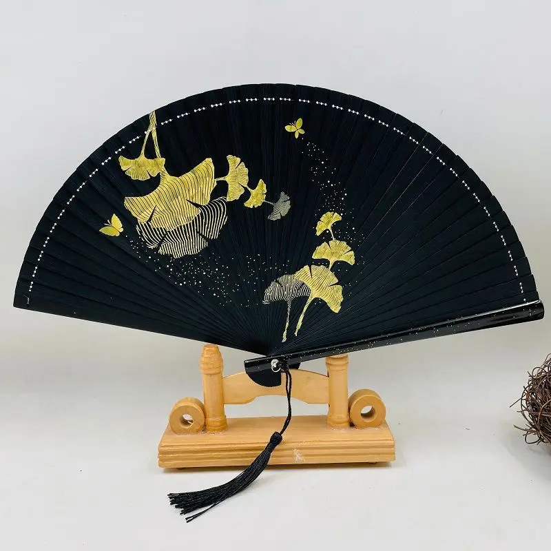 

Black Hand Fan Vintage Folding Fans Wedding Party Favor Supplies Dance Home Party Folding Decorative Fans 2023 New