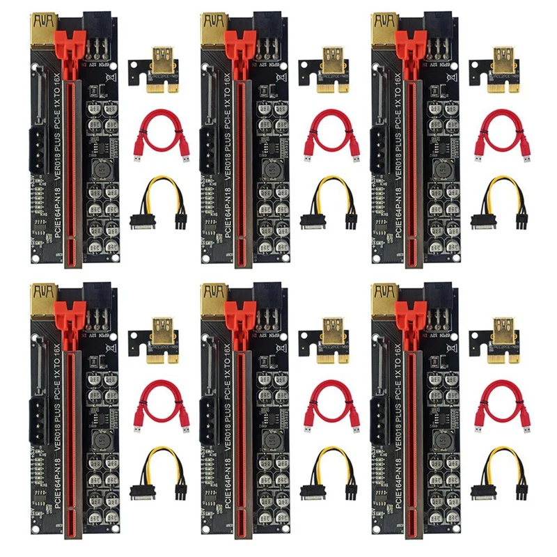 

Плата расширения VER018 Plus PCI-E, 1X до 16X Райзер-карта для майнинга биткоинов эфириума, ETH
