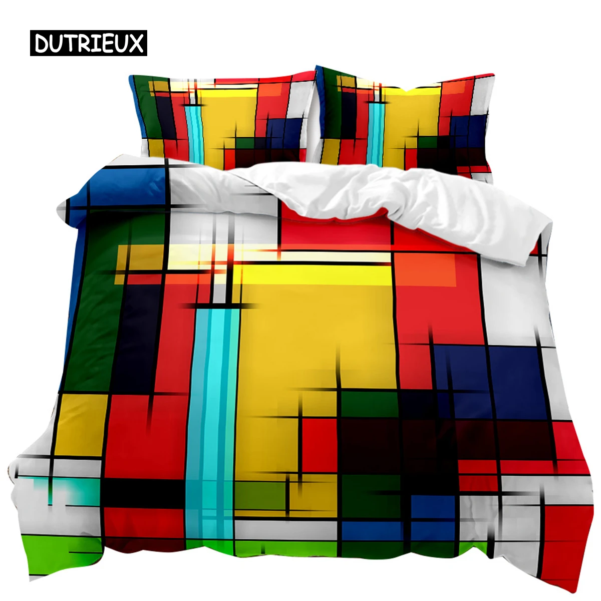 Geometry Duvet Cover Watercolor Abstract Painting for Quilt Comforter All Seasons Double Queen King Size Polyester Qulit