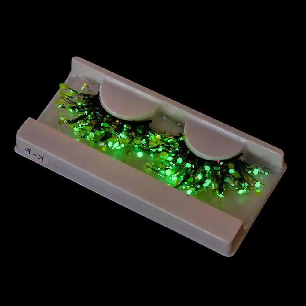 1 пара 25 мм Цветные светящиеся 3D блестящие алмазные накладные ресницы для