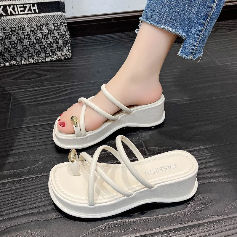 

Shoes Slippers Soft Platform Rubber Flip Flops Luxury Slides Med Slipers Women On A Wedge Comfort Hawaiian Designer Summer Flat