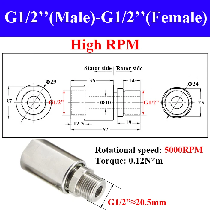 

Пневматический поворотный соединитель из нержавеющей стали 304