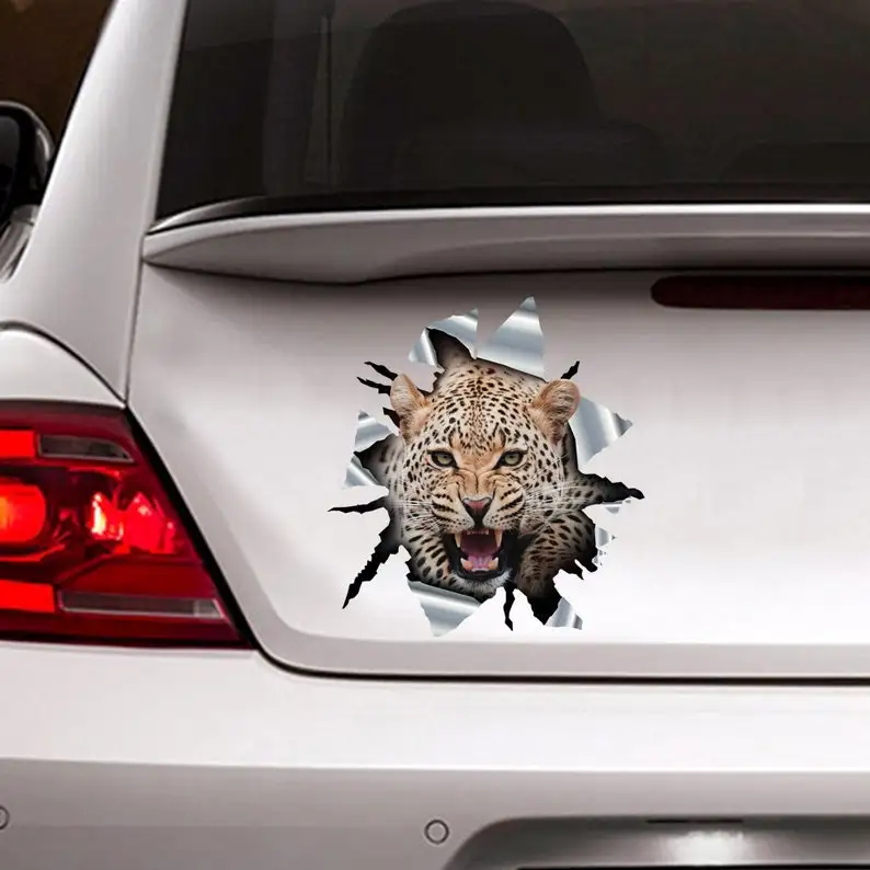

Leopard car sticker, 3d decal, funny sticker