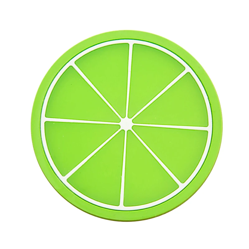 

Colorful Jelly Color Fruit Shape Coaster Silicone Cup Mat Creative Non-slip Insulation Tea Coaster New Year Decorations 2022