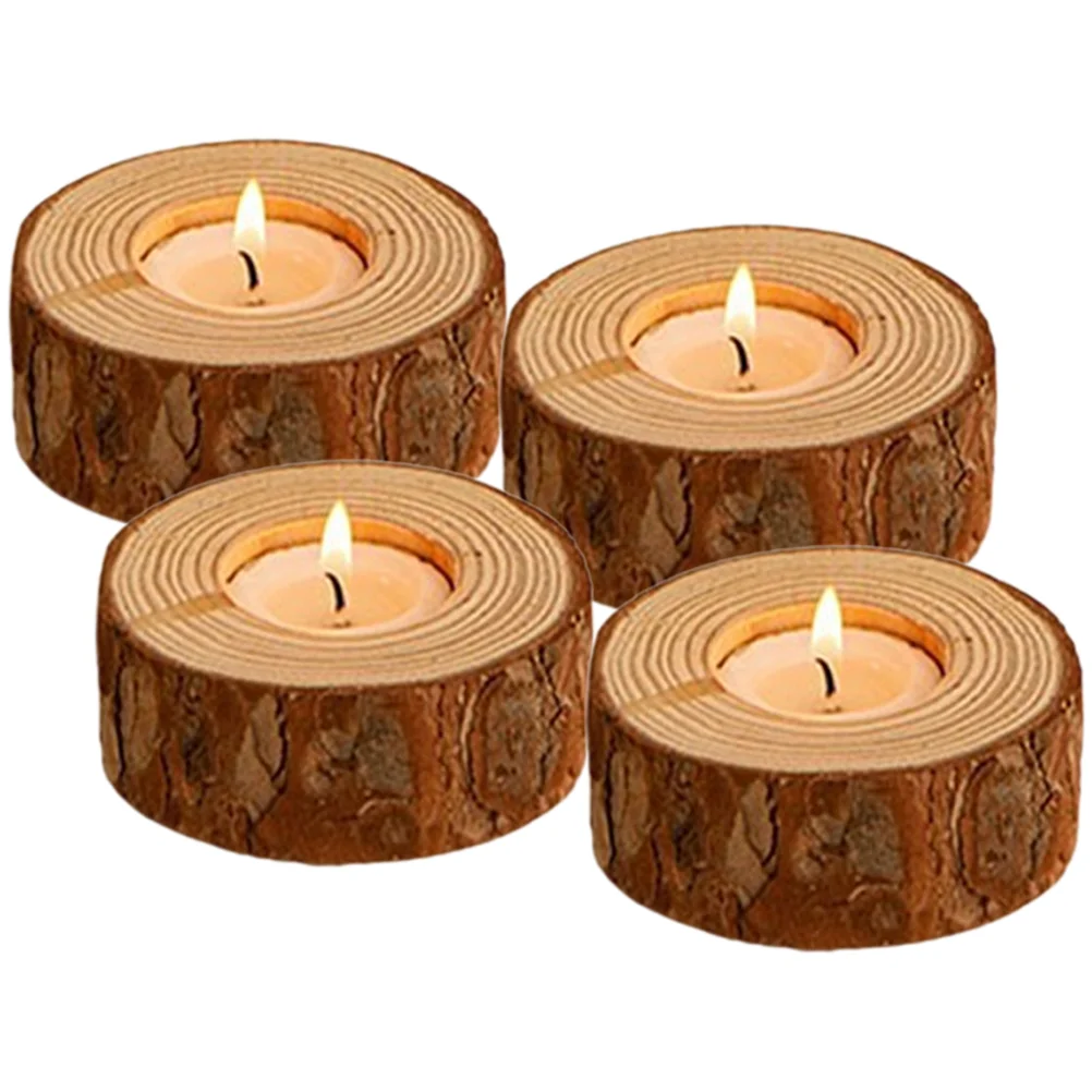 

8pcs Modern Style Decorative Elegant Holder Ornament Wooden Candleholder for Wax Shooting House Decor