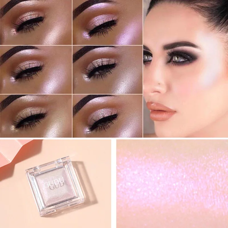 

Soft Texture Pressed Powder Long Lasting for All Skin Tones Makeup Contour Shimmer Face Highlighters Highlighting Powder