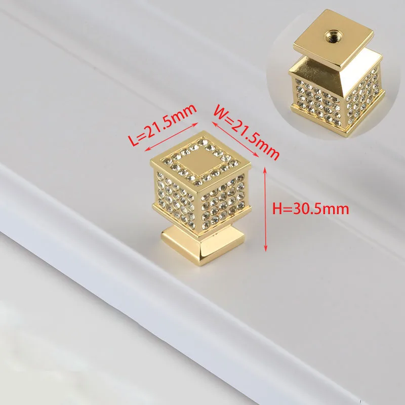 light luxury gold diamond crystal handle cabinet knobs wardrobe door kitchen handle drawer pulls handles for furniture handle free global shipping