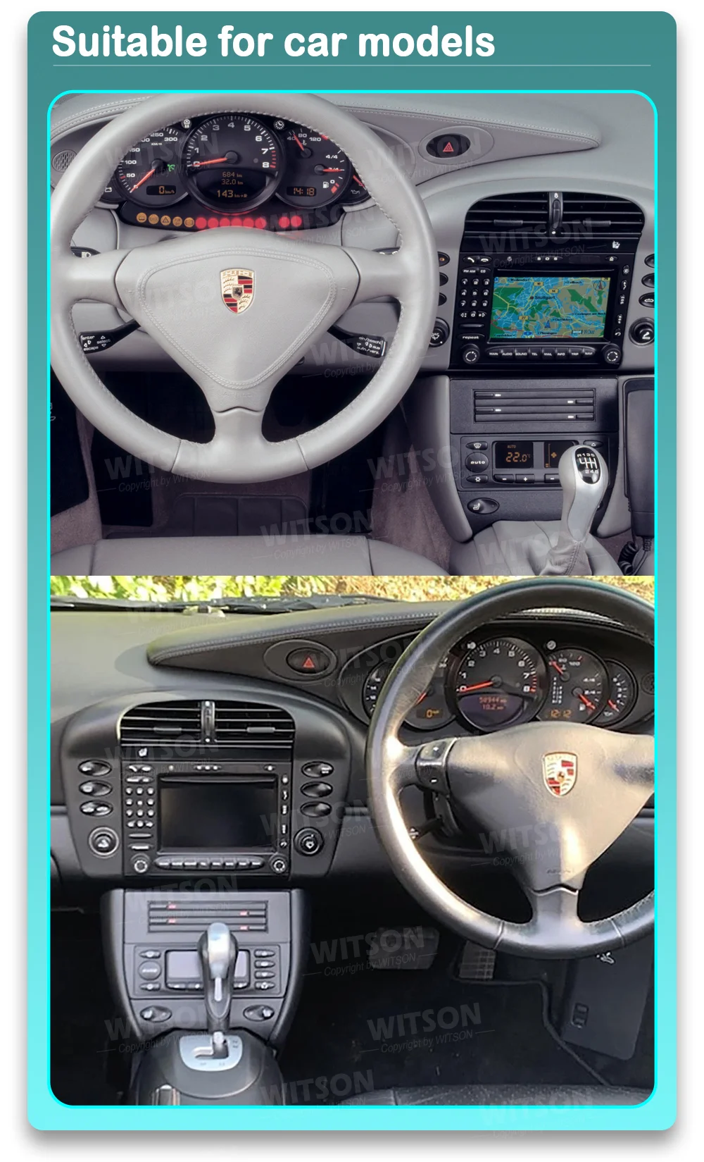 Фото 8-дюймовый экран OEM-стиля без DVD-плеера для Porsche Cayenne 9PA 955 957 2002-2010, мультимедийная стереосистема с GPS и поддержкой CarPlay №2