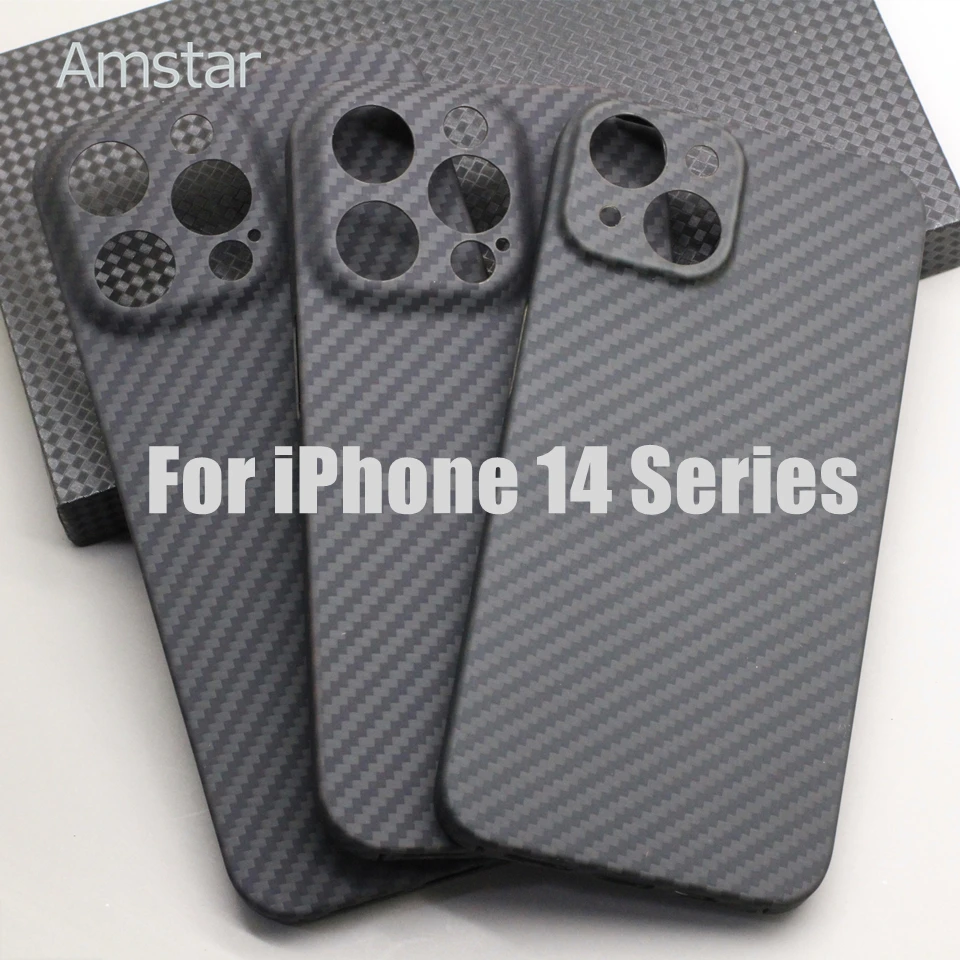 Защитный чехол Amstar из чистого углеродного волокна для iPhone 15 14 13 12 11 Pro Max Plus Mini