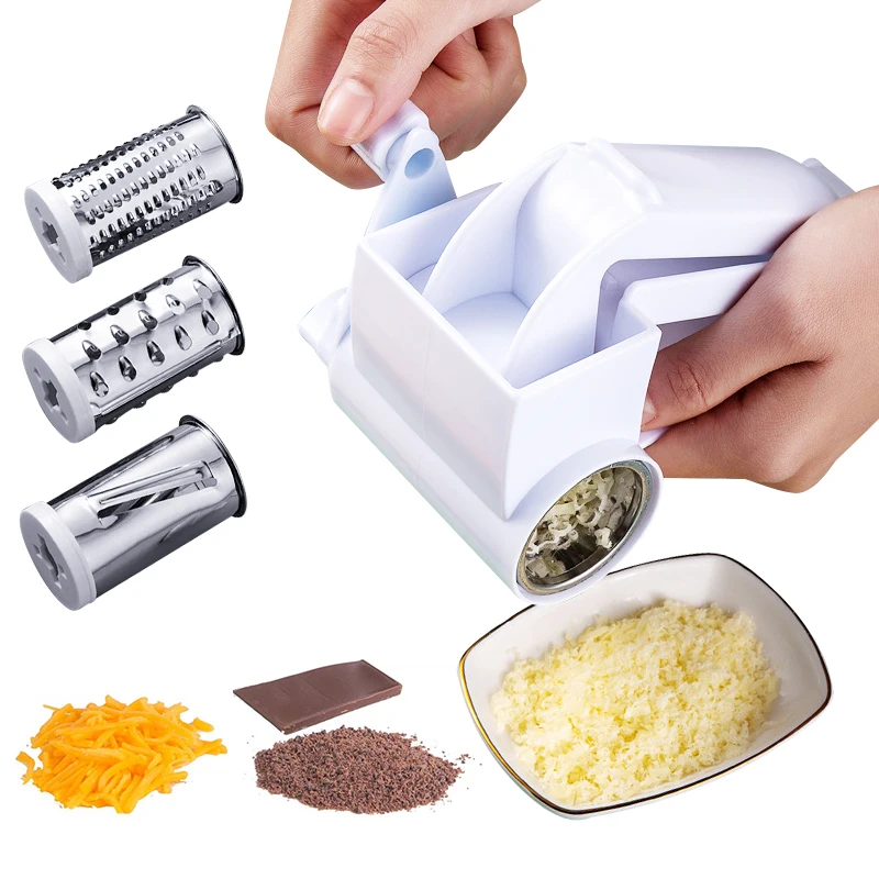 

Multipurpose Rotary Cheese Grater Stainless Steel Cheese Grater Cutter Slicer Butter Chocolate Grater Grinder Kitchen Gadgets