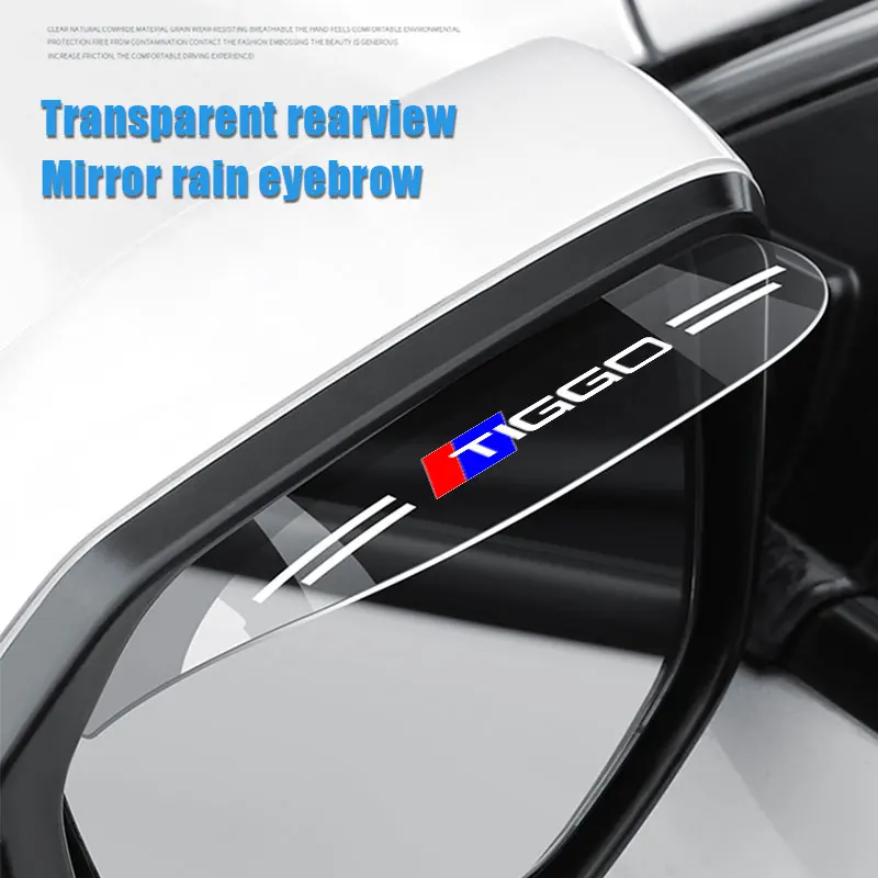 

2Pcs Flexible PVC For Chery Tiggo Logo Rearview Mirror Rain Shade Rainproof Blades Back Rain Eyebrow Cover Auto Accessories
