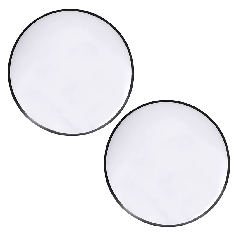 

2X 30Cm Wide Angle Security Road Mirror Curved For Indoor Burglar Roadway Safety Traffic Signal Convex Mirror(Black)