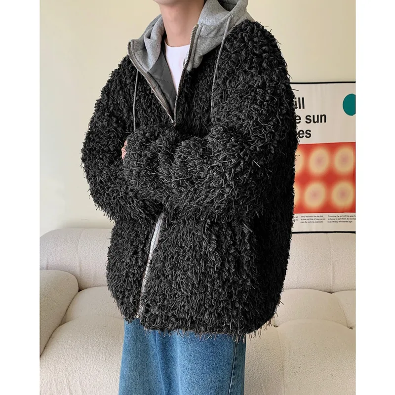 Winter Jacket Men Warm Fashion Retro Thickened Hooded Jacket Men Streetwear Korean Loose Thick Short Coat Mens Clothes M-3XL