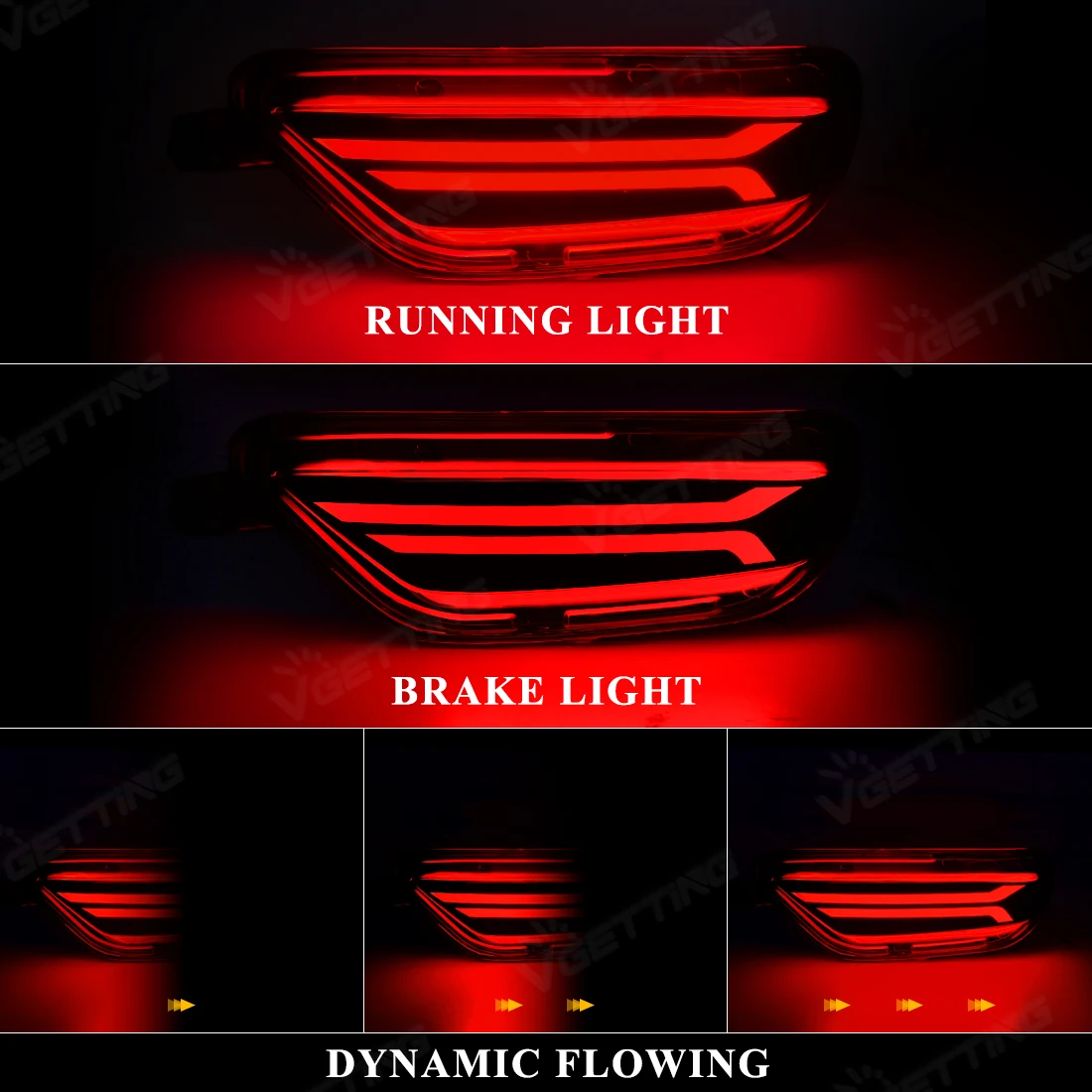 

Светодиодные Задние Бамперные Отражатели Mazda CX-5 (2017-2021) 3-в-1: Динамические Указатели Поворота, Стоп-сигналы