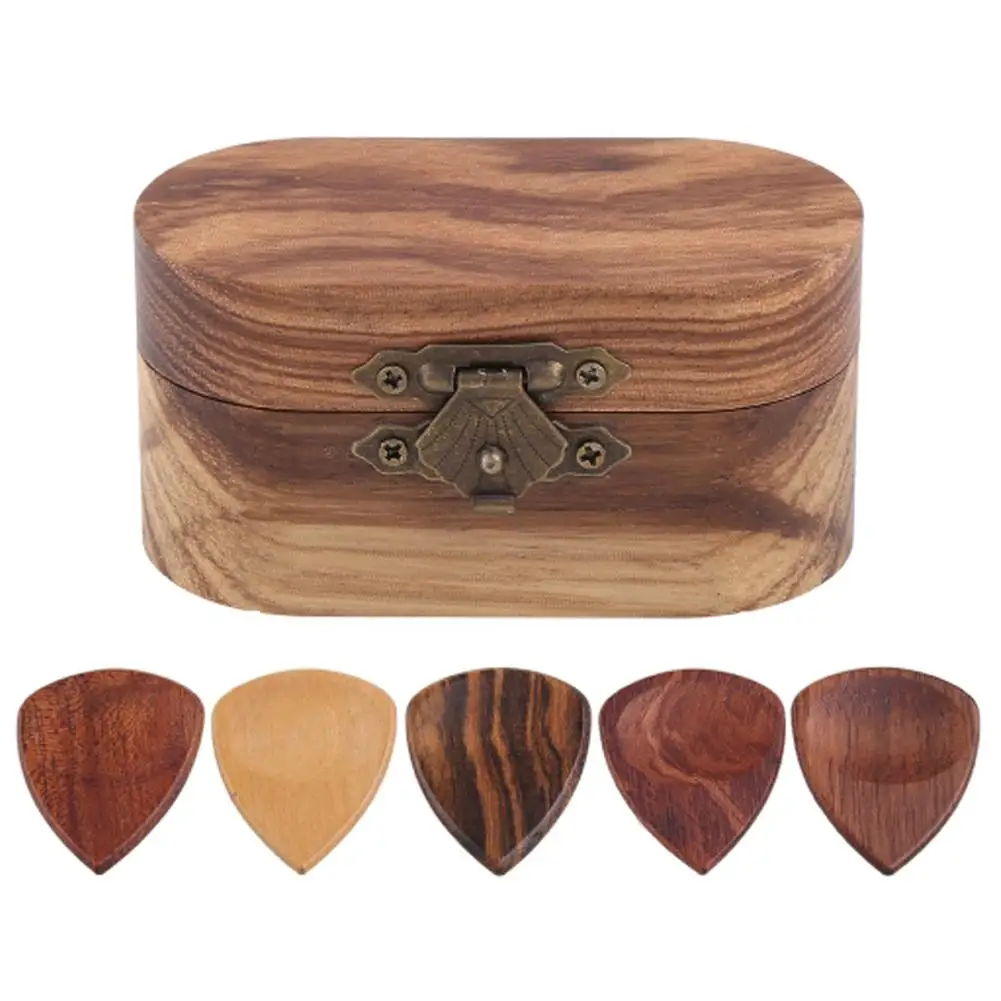 

2023 Guitar Picks With Storage Box Organizer Wooden Picks Bass Ukulele Musical Instrument Accessories Gifts Hotsale