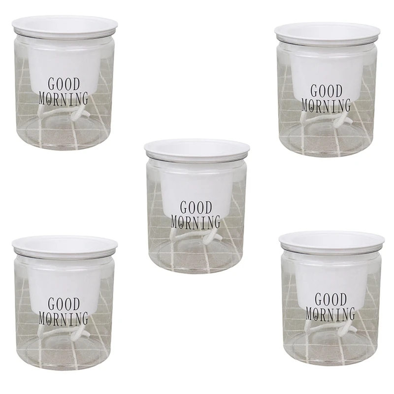 

HOT SALE 5X Self-Watering Flowerpot Automatic Water Absorption Succulent Aquaculture Transparent Round Plastic Hydroponic