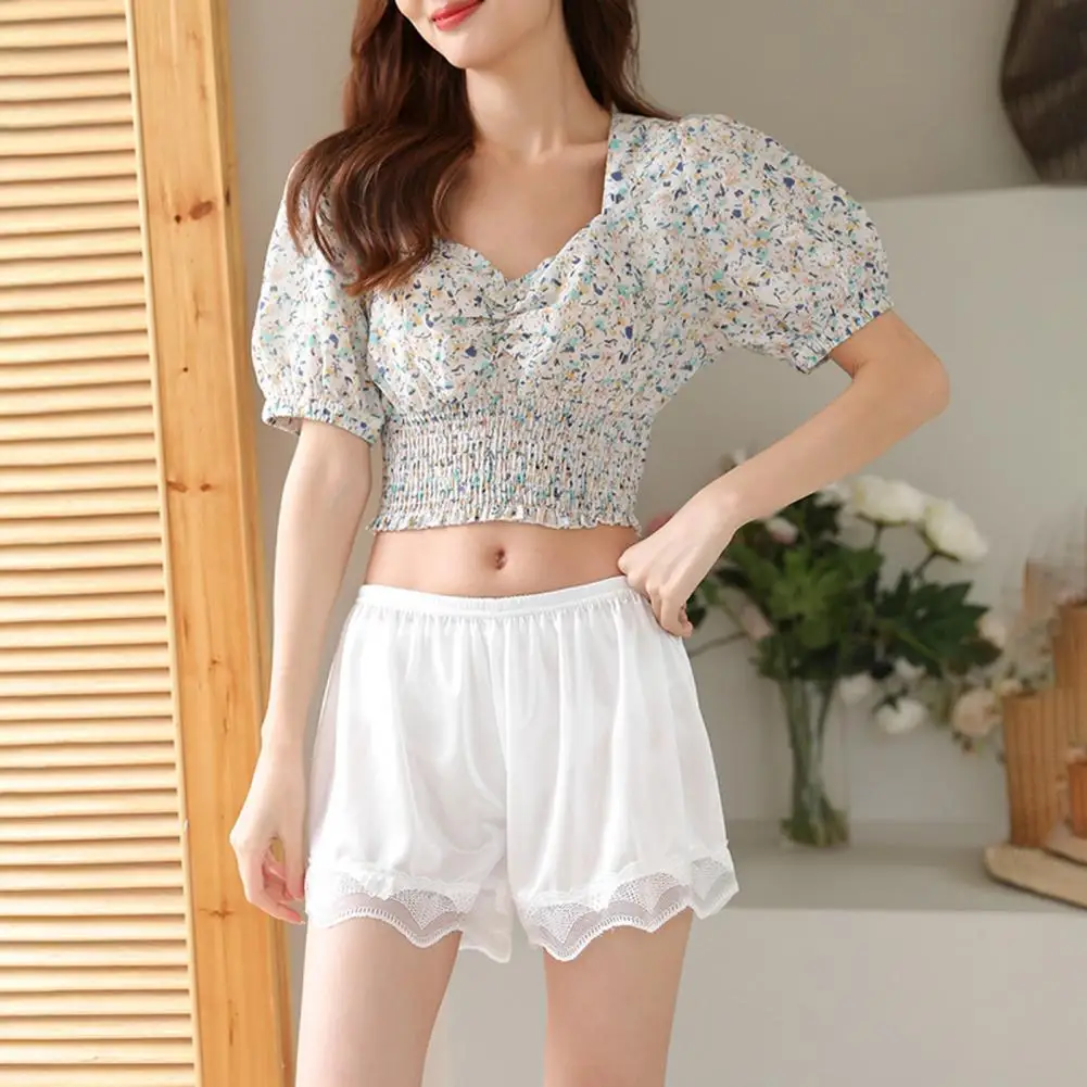 

Women Short Anti-Chafing Super Soft Boxer-Pants Summer Breathable Solid Color Safety under Skirt Pants for Ladies Daily Wear