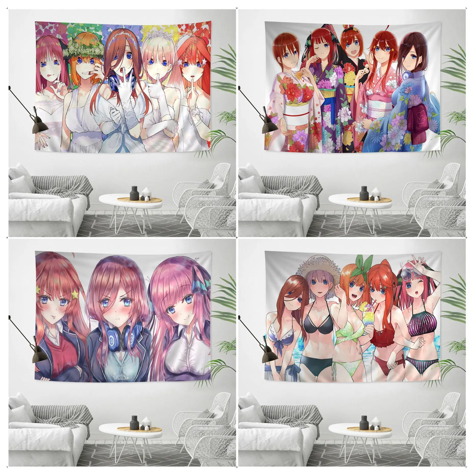 

The Quintessential Quintuplets Printed Large Wall Tapestry Art Science Fiction Room Home Decor Wall Art Decor