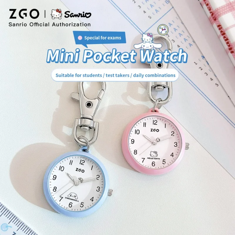 Фото Женские карманные часы ZGO Sanrio Cinnamoroll, часы с подвеской в простом дизайне, водонепроницаемые, кварцевые часы, подарок 733 №3