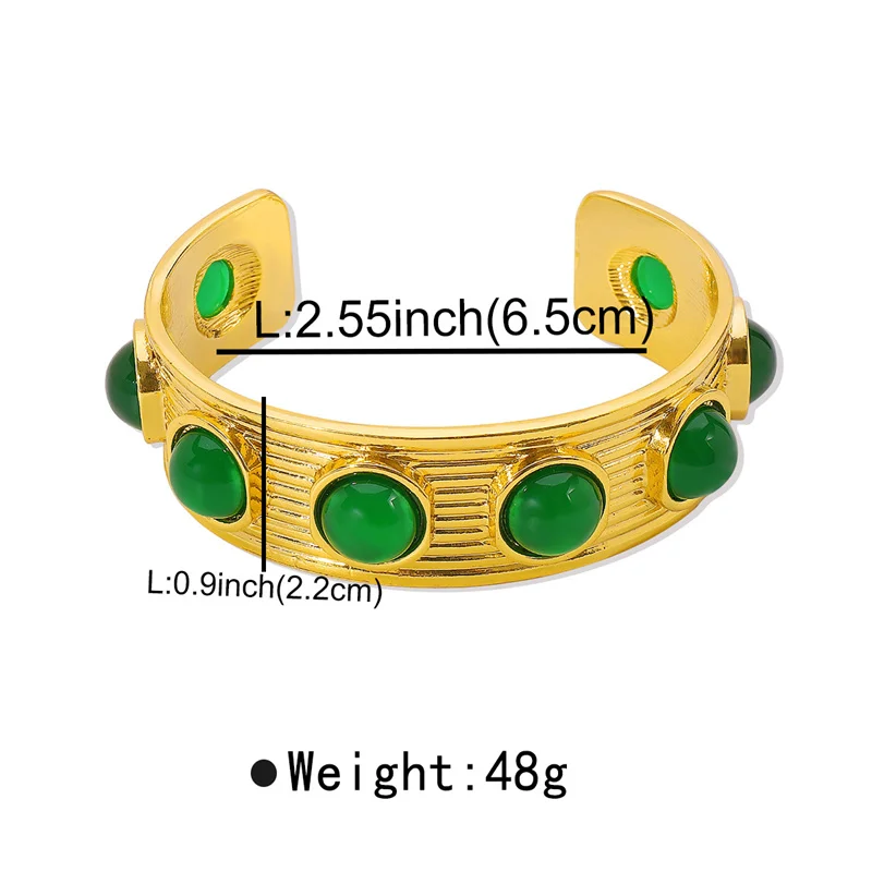 FFLACELL роскошный винтажный металлический широкий браслет с имитацией драгоценных