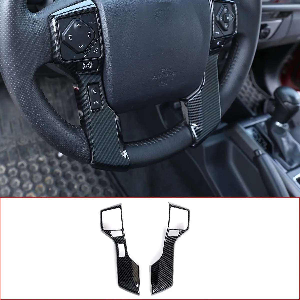 

Carbon Fiber Style Steering Wheel Cover for Toyota Tacoma 2015-20 Tundra 4Runner 10-19 (5 Holes)