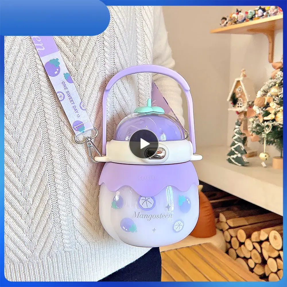 

Cute Water Bottle Large Capacity Water Cup One Button Convenient Big Belly Cup Drinking Kettle