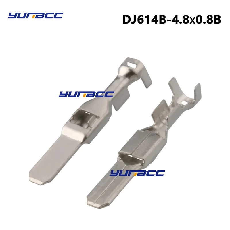 

50pcs H62 brass tinned 4.8mm automotive terminal Automotive connector male terminal DJ614B-4.8*0.8B long type