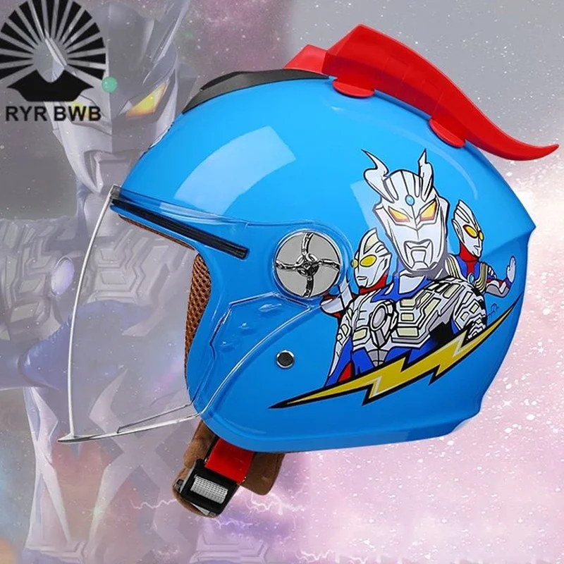 

Cute Ultraman Sanrio Hello Kitty Child Helmet Safety Helmets New Kawaii Adjustable Lightweight Electric Motorcycle for 2-15years