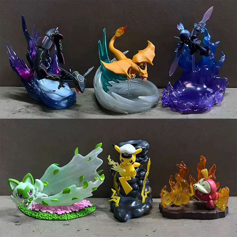 Фото Оригинальный Re-Ment DesQ Pokémon Battle on Desk: Аниме-версия мини-диорамы, полный набор из 6 типов, коллекционный подарок в закрытой коробке №2