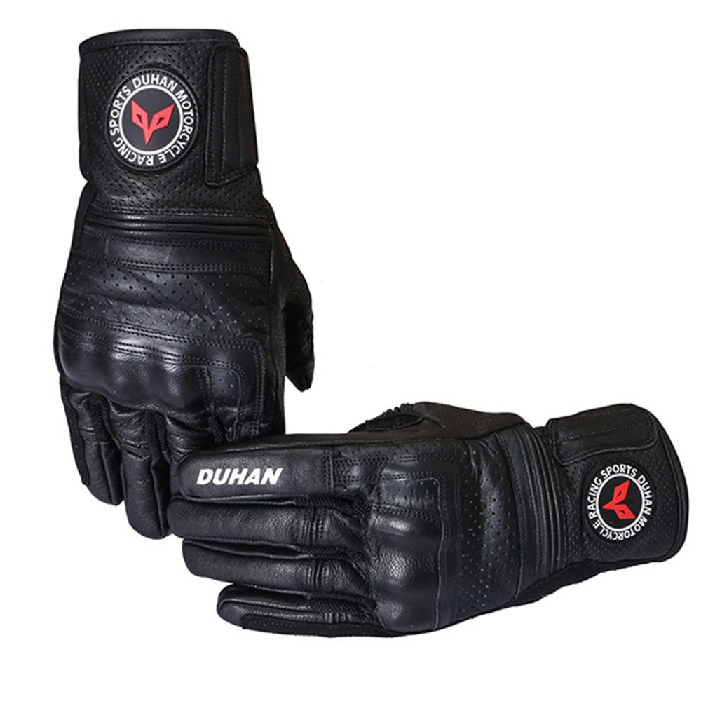

Men Motorcycle Gloves Windproof Motocross Riding Glove Cowhide Leather Off-Road Motorbike Gloves Full Finger Guantes Moto