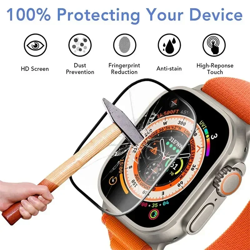 Защитная пленка для Apple Watch Series 9-8-7-6 5 4 Se ultra-2 49 мм 41 45 40 3D