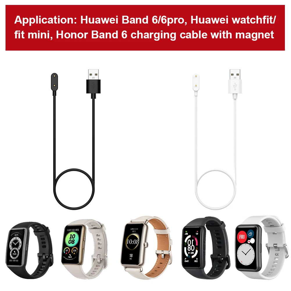 

1m USB Fast Charging Cable for Huawei Band 6 Pro/Huawei Watch Fit Honor Band 6 Bracelet Watch Charger Smart Accessories